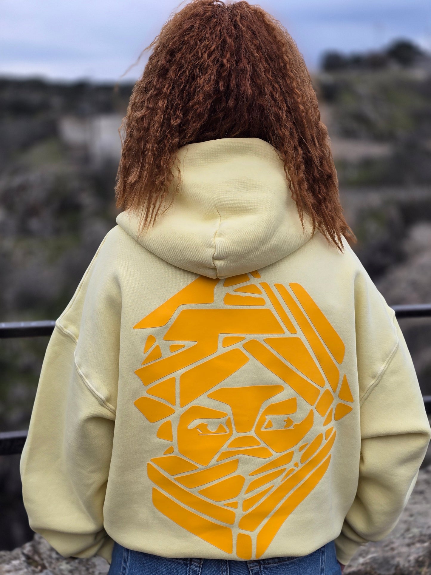 PEACEFUL MONSTER VINTAGE HOODIE - YELLOW - UNISEX