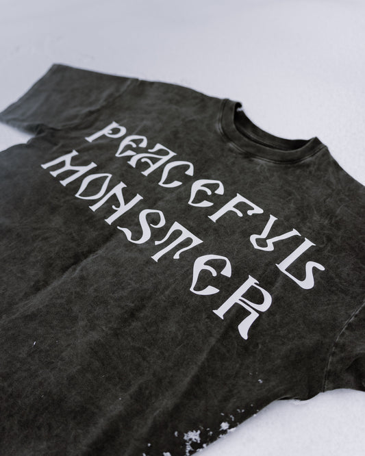 T-shirt PEACEFUL MONSTER - VINTAGE BLACK - UNISEX